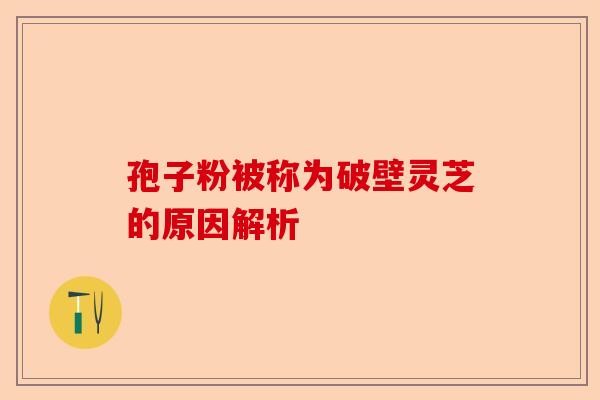 孢子粉被称为破壁灵芝的原因解析-第1张图片-卓越灵芝孢子粉 孢子粉被称为破壁灵芝的原因解析-第1张图片-卓越灵芝孢子粉
