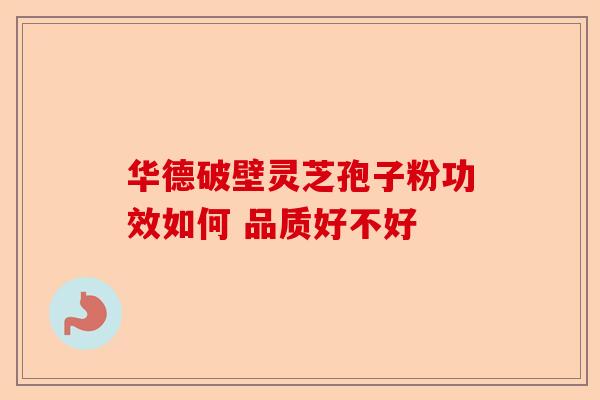 华德破壁灵芝孢子粉功效如何 品质好不好-第1张图片-卓越灵芝孢子粉